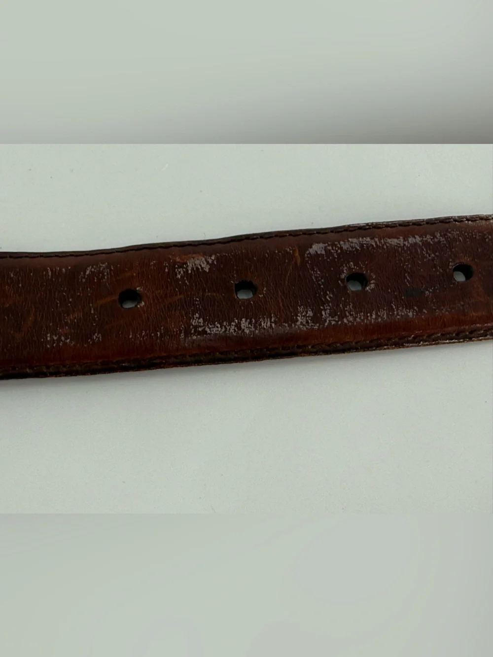 Fossil Vintage 90s Brown‎ Leather Belt Ornate Buckle S